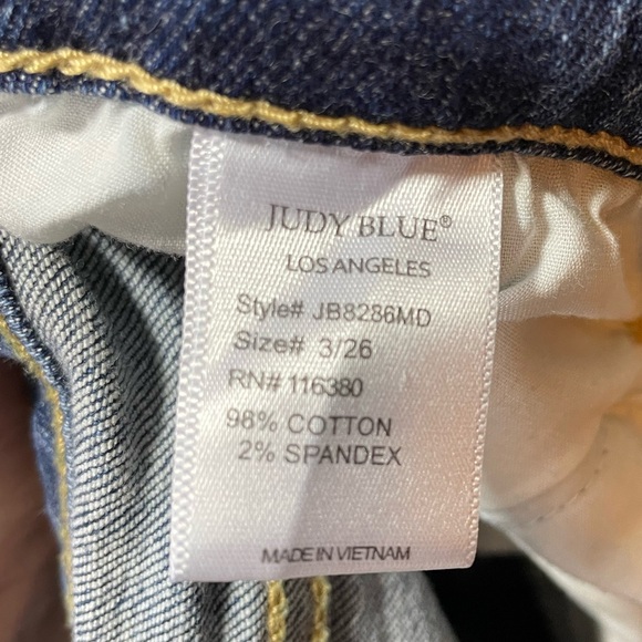 Judy Blue Los Angeles Boyfriend Fit Blue Jeans Distressed Women's Size 3 - Picture 6 of 6